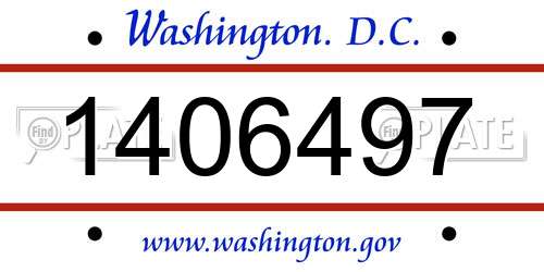 1406497 District Of Columbia License Plate