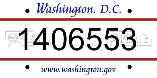 1406553 District Of Columbia License Plate