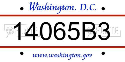 14065B3 District Of Columbia License Plate