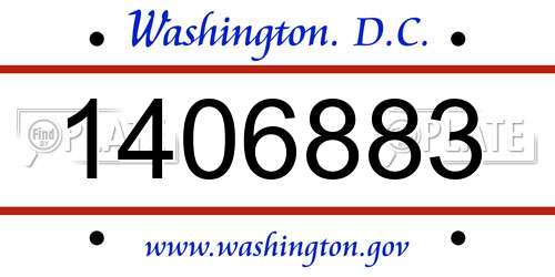 1406883 District Of Columbia License Plate