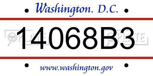 14068B3 District Of Columbia License Plate