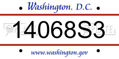 14068S3 District Of Columbia License Plate