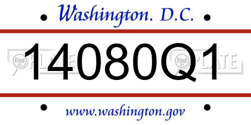 14080Q1 District Of Columbia License Plate