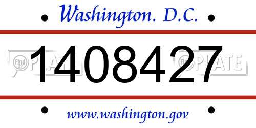 1408427 District Of Columbia License Plate