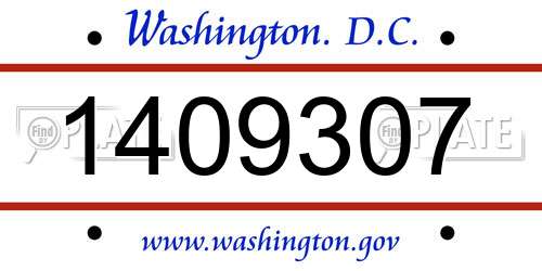 1409307 District Of Columbia License Plate