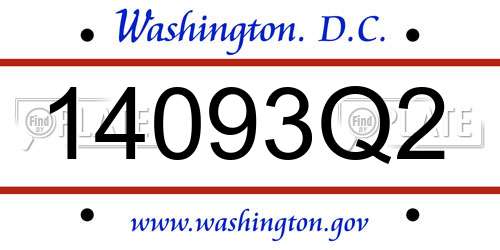 14093Q2 District Of Columbia License Plate
