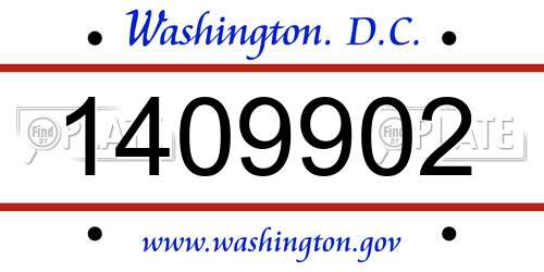 1409902 District Of Columbia License Plate