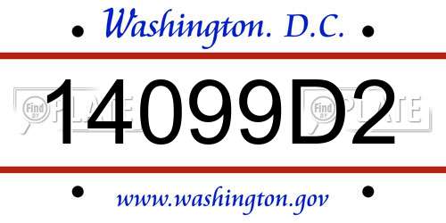 14099D2 District Of Columbia License Plate