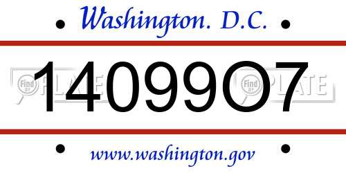 14099O7 District Of Columbia License Plate