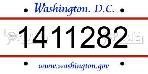 1411282 District Of Columbia License Plate