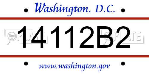 14112B2 District Of Columbia License Plate