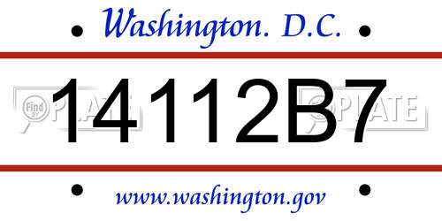 14112B7 District Of Columbia License Plate