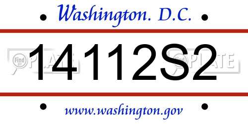 14112S2 District Of Columbia License Plate