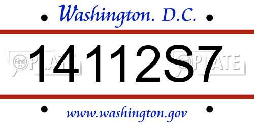14112S7 District Of Columbia License Plate