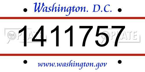 1411757 District Of Columbia License Plate