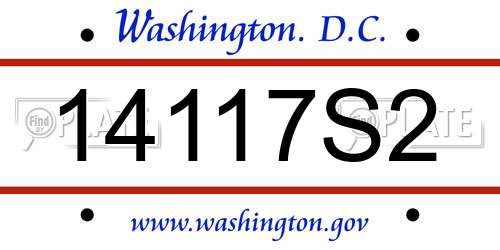 14117S2 District Of Columbia License Plate