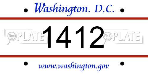 1412 District Of Columbia License Plate