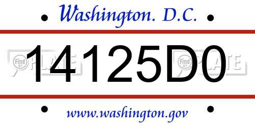14125D0 District Of Columbia License Plate