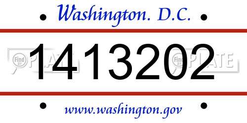 1413202 District Of Columbia License Plate