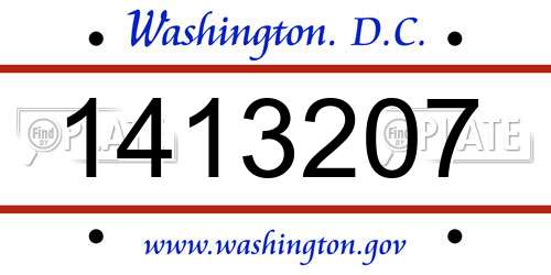 1413207 District Of Columbia License Plate
