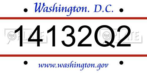 14132Q2 District Of Columbia License Plate