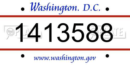 1413588 District Of Columbia License Plate