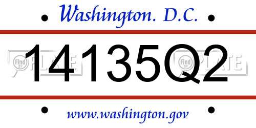 14135Q2 District Of Columbia License Plate