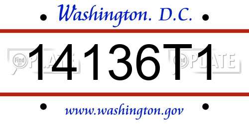 14136T1 District Of Columbia License Plate