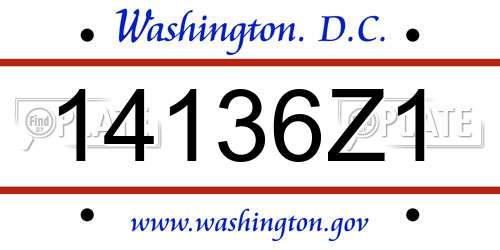14136Z1 District Of Columbia License Plate