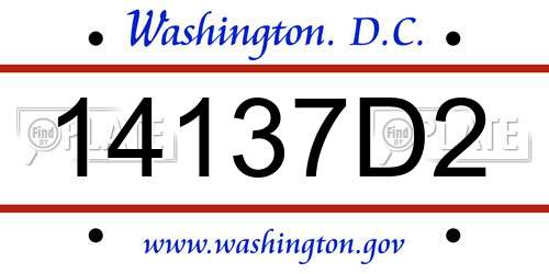 14137D2 District Of Columbia License Plate