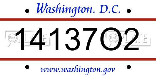 14137O2 District Of Columbia License Plate