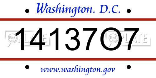 14137O7 District Of Columbia License Plate