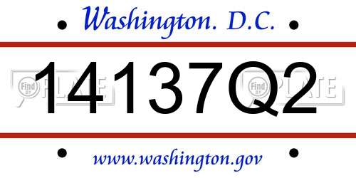 14137Q2 District Of Columbia License Plate