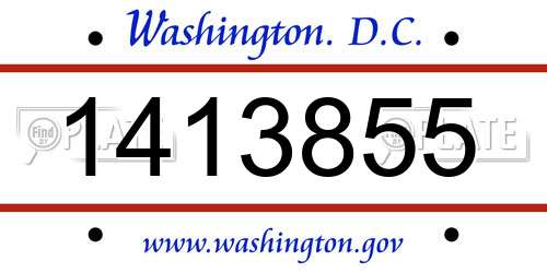 1413855 District Of Columbia License Plate