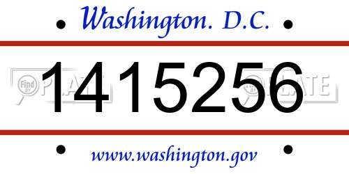1415256 District Of Columbia License Plate