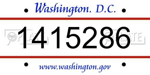1415286 District Of Columbia License Plate