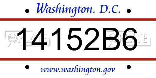 14152B6 District Of Columbia License Plate