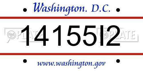 14155I2 District Of Columbia License Plate