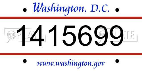 1415699 District Of Columbia License Plate