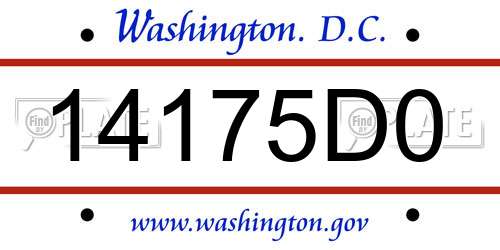 14175D0 District Of Columbia License Plate