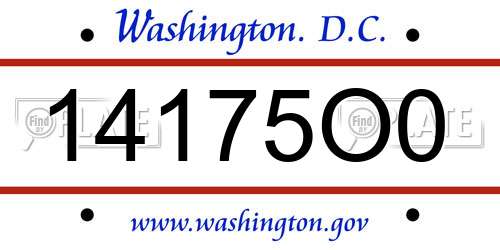 14175O0 District Of Columbia License Plate