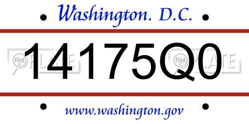 14175Q0 District Of Columbia License Plate