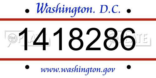 1418286 District Of Columbia License Plate