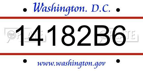 14182B6 District Of Columbia License Plate