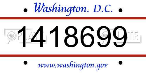 1418699 District Of Columbia License Plate