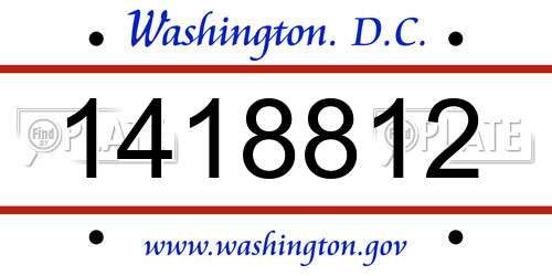 1418812 District Of Columbia License Plate