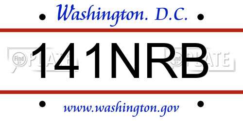 141NRB District Of Columbia License Plate
