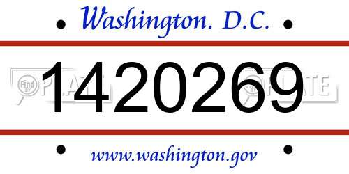 1420269 District Of Columbia License Plate
