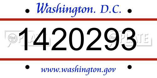 1420293 District Of Columbia License Plate