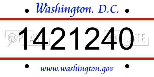 1421240 District Of Columbia License Plate